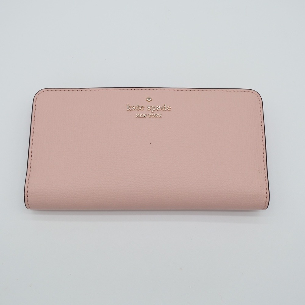 Kate Spade NY Large Slim Bifold Womens Pink Leather Credit Card Slots Wallet